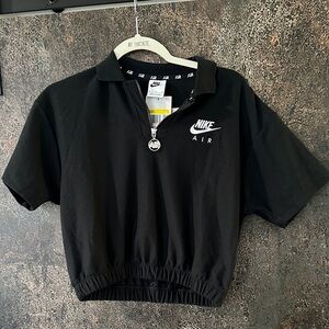 Nike Black Air Polo Top size S NWT cropped/waist size